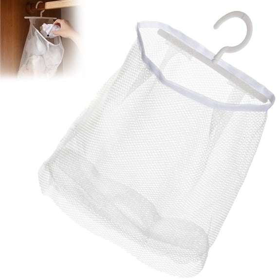 CY5O5ee 1PCS Hanging Mesh Bags with Hook Multifunctional Mesh Storage Bags Breathable Clothes Pin Bag for Kitchen Bathroom Bedroom Laundry Organization