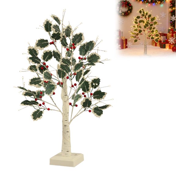 CY5O5ee 24 Inch LED Lighted Christmas Tree Tabletop Small Xmas Tree Lamp for Home Fireplace Table Centerpieces Decorations Wedding Holiday party supplies