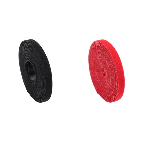 CY5O5ee 2PCS 16.4ft Long Hook and Ring Straps Reusable Fastening Tape Cable Ties Multipurpose Double Sided Wrapping Roll for Home Bundling Fastening Storage and Organization