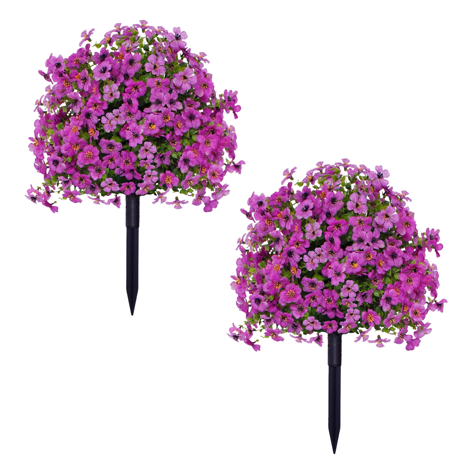CY5O5ee 2PCS Artificial Flowers for Outdoors 23.62in Artificial SpikePlants Flowers Colorful Flowers Spring Decor for Porch Patio Home Yard Garden Window Box Pot Planters