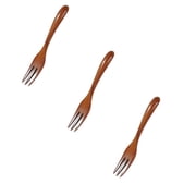 CY5O5ee 3 Pieces Wooden Forks Kitchen Dinner Reusable Wood Tasting Fork Grill, Fruit, Noodles Kitchen Cooking Serving Utensil Wood Cutlery for Travel
