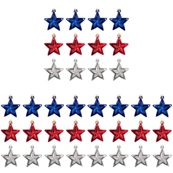 CY5O5ee 36 Pieces Patriotic Hanging Star Ornaments Red White and Blue Independence Day Holiday Tree Decor for Fourth Of July Memorial Day Indoor/Outdoor Party Home Decorations