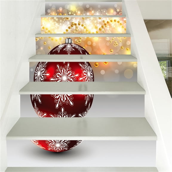 CY5O5ee 3D Christmas Tree Stair Stickers Decals Decorative Stairs Decal Stairway Stairs Family Furniture Wall Stickers Kitchen Bathroom Stair Steps Christmas Decoration