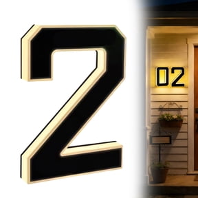 CY5O5ee 4.7 Inch Solar Lighted Home Numbers for Outside Large Water Proof LED Address Sign Outdoor Home Yard Light Up Home Numbers Light