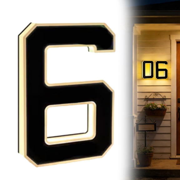 CY5O5ee 4.7 Inch Solar Lighted Home Numbers for Outside Large Water Proof LED Address Sign Outdoor Home Yard Light Up Home Numbers Light