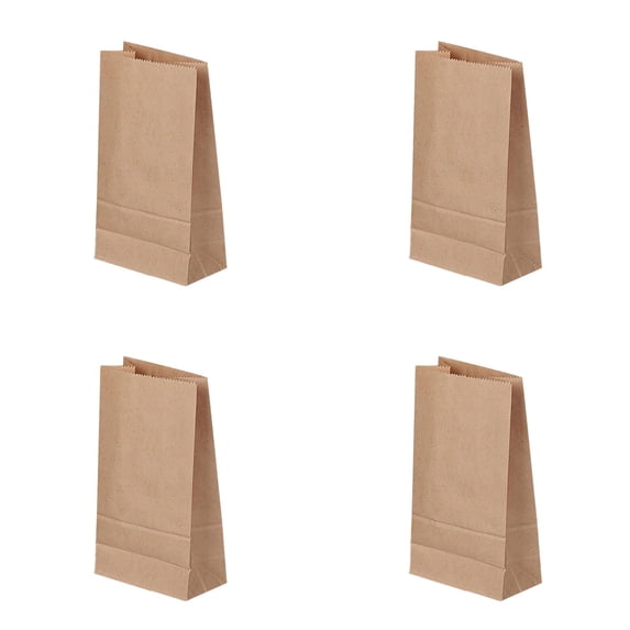 CY5O5ee 4 Count Brown Grocery Lunch Bag 5.12 X 3.15 X 9.45 Inches Paper Snack Bag Cookie PartyFavor CandyTreat Bread Popcorn Bags, Thank You Gift Bag