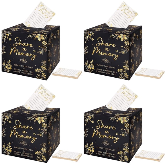 CY5O5ee 4PCS Share A Memory Cards for Collections of Life Memory Box for Graduation Wedding Bridal Shower Birthday Anniversary Retirement Party Game