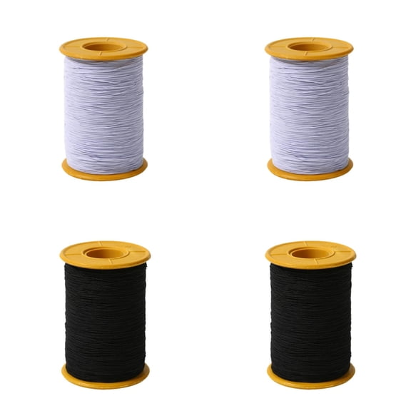 CY5O5ee 4Roll 400m 0.5mm Elastic Cord Beading Threads Stretch String Thickness Elastic Sewing Thread Crafting Cords for Jewelry Making Beading DIY Project