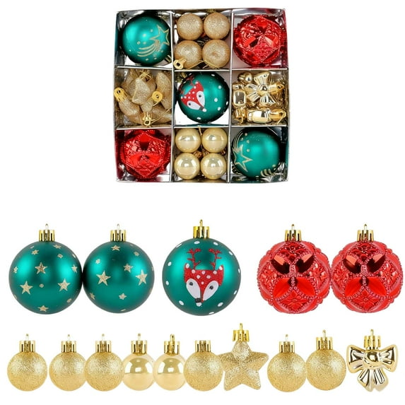 CY5O5ee Christmas Ornaments Set Shatterproof Fall Christmas Tree Decorations Ball Hanging Ornaments for Xmas Trees Decor Festival Decorative Gift Box Set