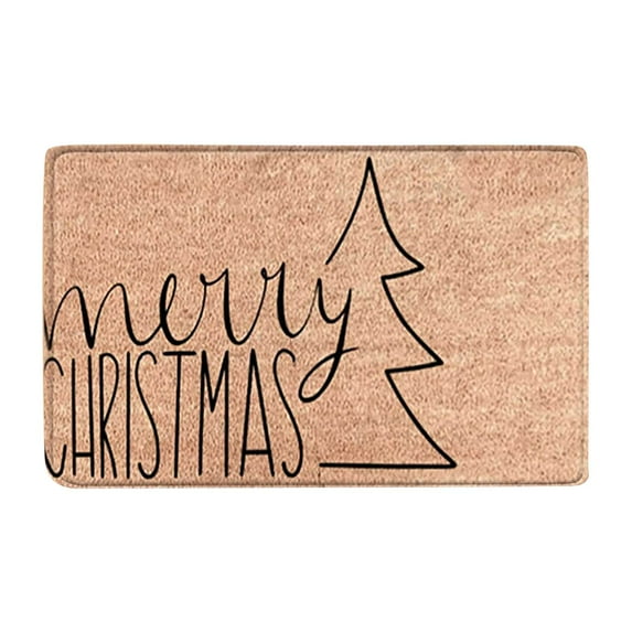 CY5O5ee Christmas Tree Welcome Door Mat 24 X 16 Inch Coir Floor Mats with Non Slip Back Holiday Outdoor Christmas Rugs for Indoor Entrance Porch Front Holiday Decoration