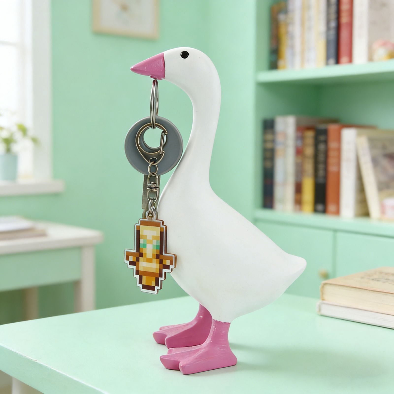 CY5O5ee Desk Goose Decor Figurine 7 Inch Cute Resin Goose Statue for ...