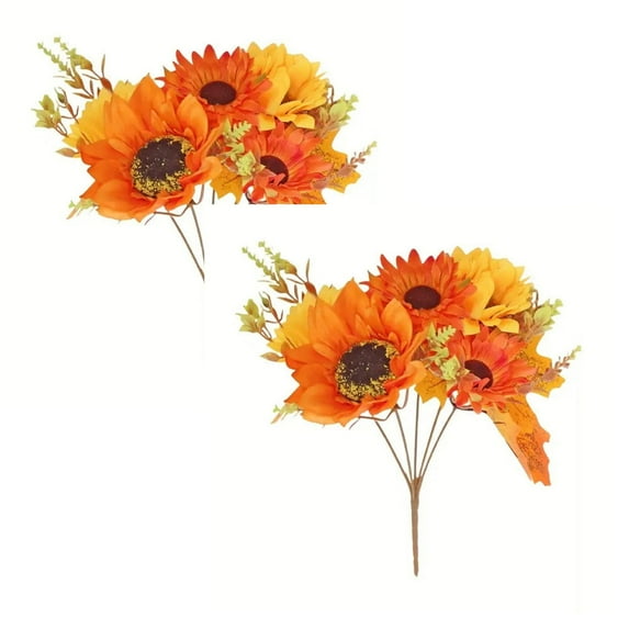 CY5O5ee Fall Flowers for Decoration Silk Flowers Bouquet Arrangements Fall Centerpieces for Tables Outdoor Home Wedding Kitchen Porch Holiday Gatherings Decorations 3/2/1PCS