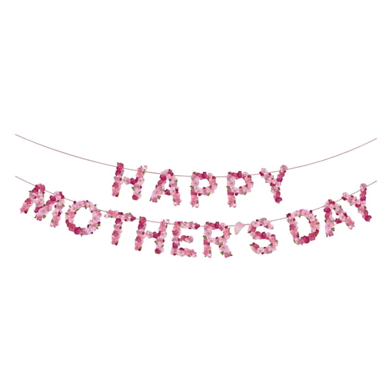 CY5O5ee Happy Mothers Day Banner Floral Pattern Mother'S Birthday Hanging Banner Garland Outdoor Home Mothers Day Celebration Party Decoration Supplies
