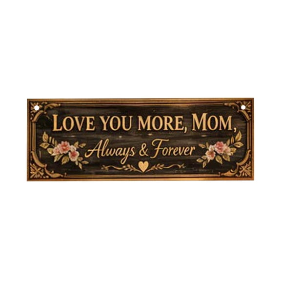 CY5O5ee Love You More Mom Metal Wall Art Decor Rustic Farmhouse Wall Decor Vintage Love Signs for Home, Living Room, Bedroom Wedding Anniversary Mother'S Day Gift