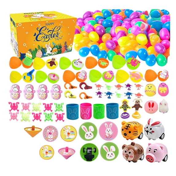 CY5O5ee Prefilled Easter Eggs with Toys Inside 36PCS Colorful Stuffed Toy for DIY Easter Egg Filler and Party Classroom Supplies Gift Exchange