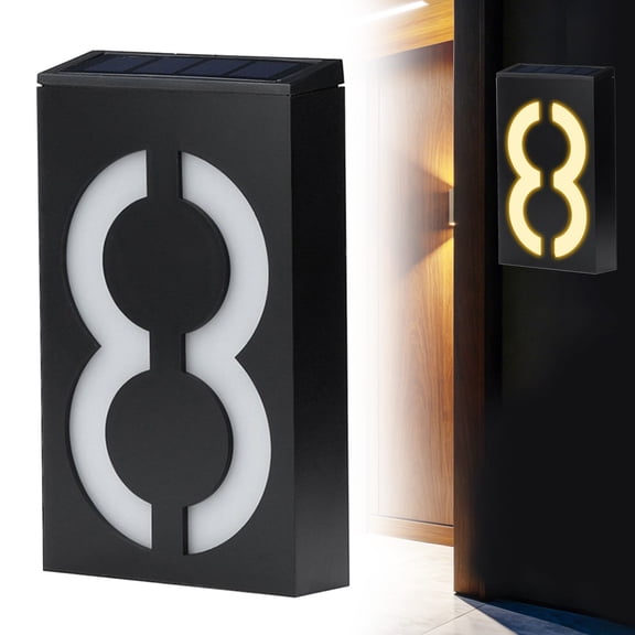 CY5O5ee Solar Number Light Doorplate LED Number Sign Light Home Hotel Door Address Lights Plate Garden Yard Building Door Wall Address Numbers Lamp