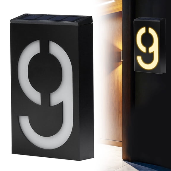 CY5O5ee Solar Number Light Doorplate LED Number Sign Light Home Hotel Door Address Lights Plate Garden Yard Building Door Wall Address Numbers Lamp