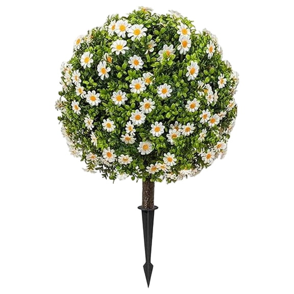CY5O5ee Sunflower Topiary Bushes Boxwood Ball Shrubs UV-Resistant FakeBushes Round Shrub Green BoxwoodPlants for Garden, Yard, Porch, Patio Decor 23.6inch
