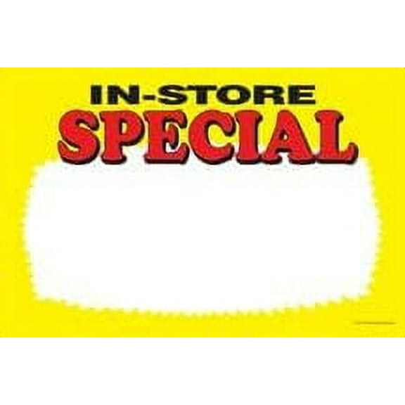 CYA211 Retail Price Signs, Cards "in Store Special" Red & Yellow "Sale" Pack of 100 (7" x 11") Business Store Signs