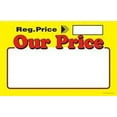 thumbnail image 1 of CYA216 "Our Price Regular Price" Retail Price Cards Signs - Red and Yellow Pack of 100 Cards - Business Store Signage (7" x 11") Business Store Signs, 1 of 2