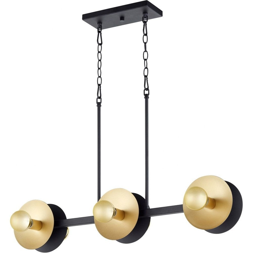 Artemis Noir Gold Leaf 36" Industrial Island Light