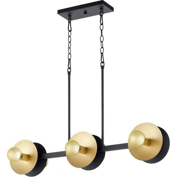 CYAN DESIGN ARTEMIS Island Pendant Industrial 6-Light Noir Gold Leaf Black Iron