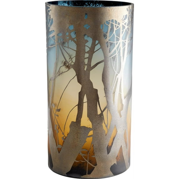 CYAN DESIGN MIOMBO Vase Bohemian Cylindrical Green Blue White/Cream Glass