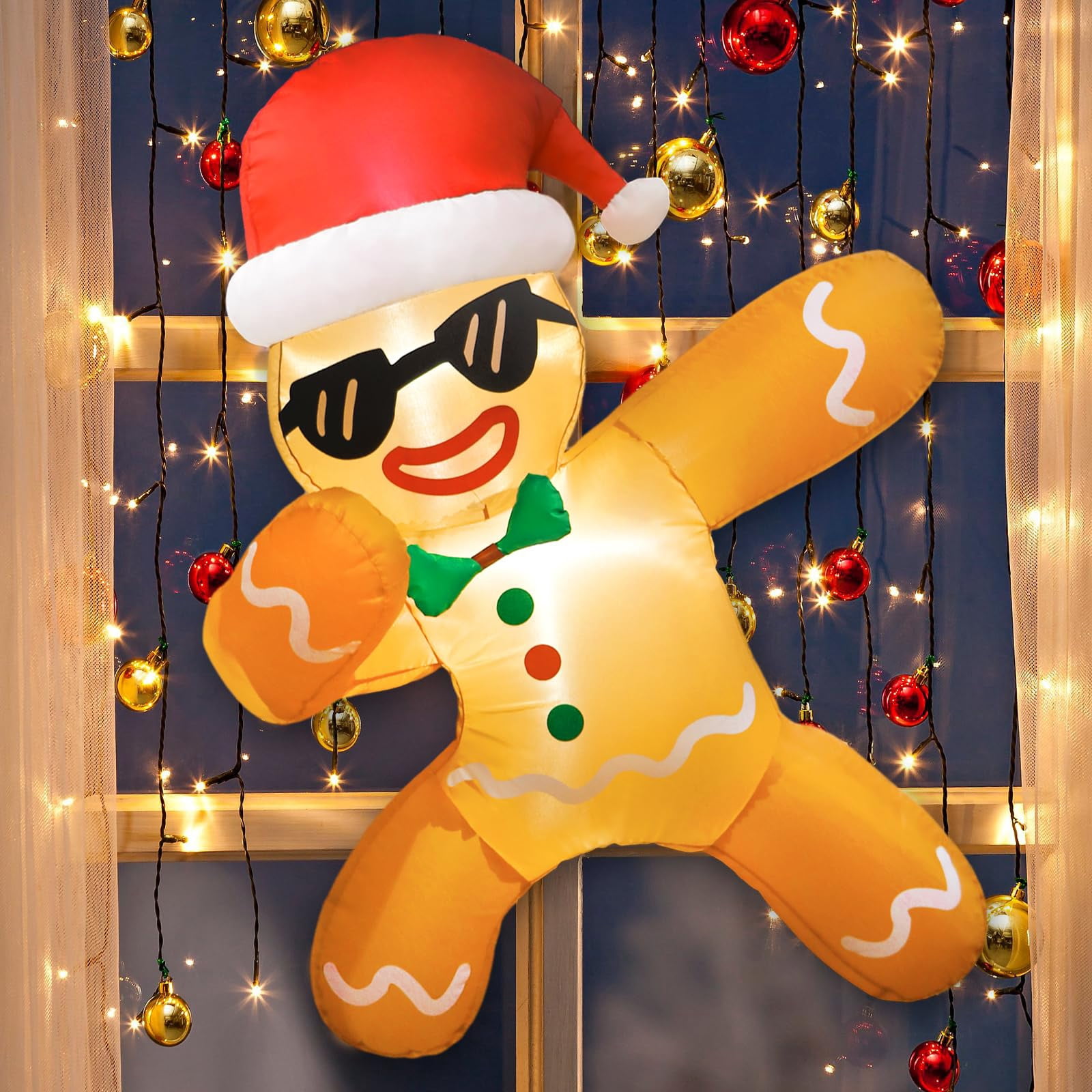Gingerbread Inflatable CYAOOI 3.5 FT Inflatables Gingerbread Man Christmas Decorations Funny ...