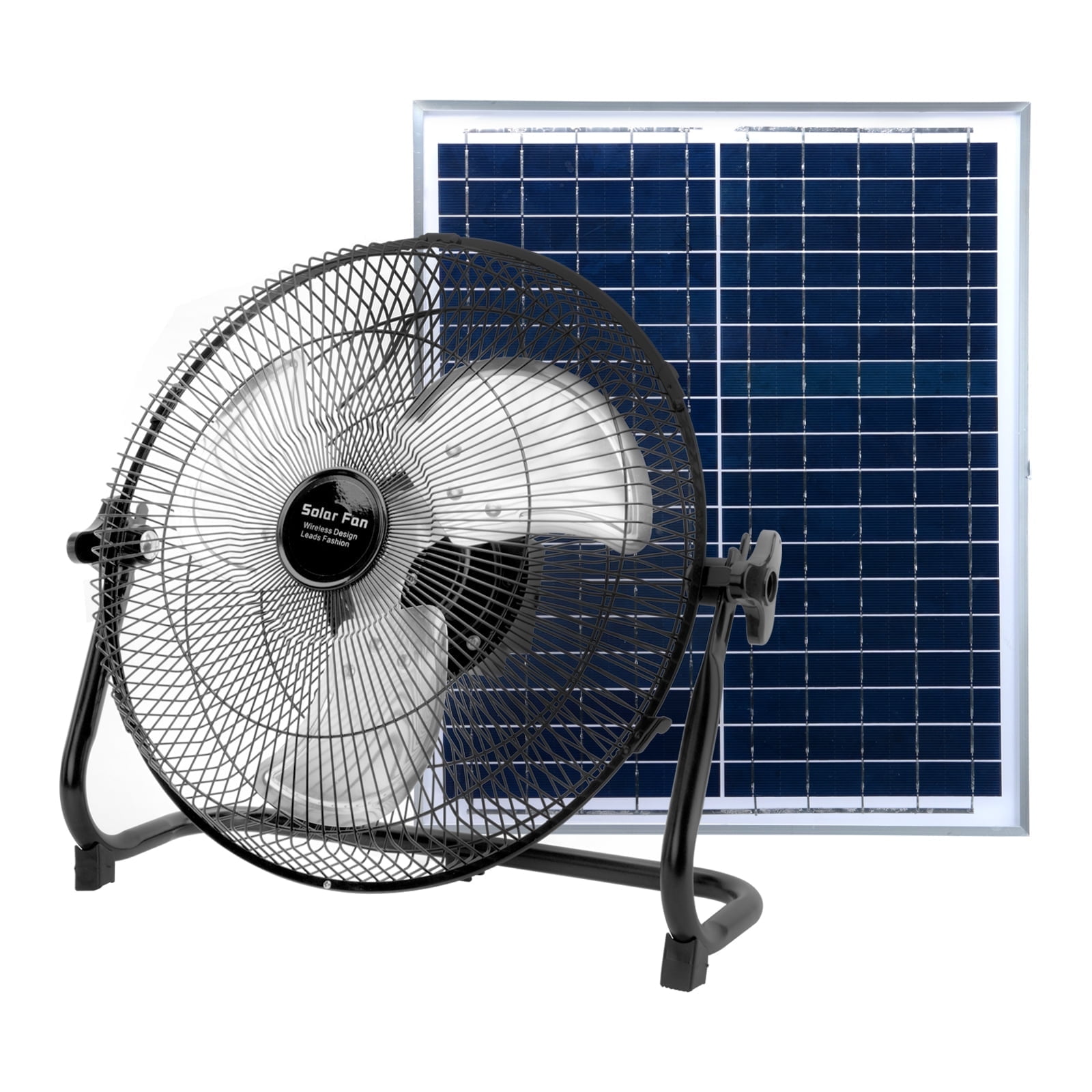 CYBERDAX 14-inch Rechargeable Wireless Table Fan, Solar/USB Powered for ...