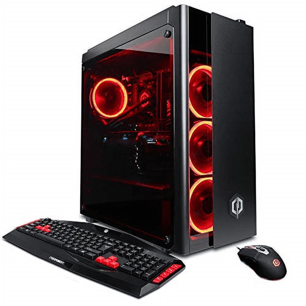 CYBERPOWERPC GXiVR8080A3 Overclockable Gaming PC Desktop (Liquid Cooled i7-8700K 3.7GHz, Z370 Motherboard, 16GB DDR4, NVIDIA GeForce RTX 2080 8GB, 240GB SSD, 1TB HDD, 802.11AC WiFi & Win 10) Black