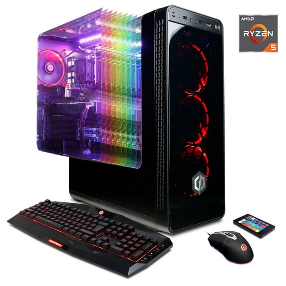 CYBERPOWERPC Gamer Master GMA390 w/ AMD Ryzen 5 2600 Processor, Nvidia GeForce GTX 1050 Ti 4GB, 16GB Memory, 2TB HD, 120GB SSD & Windows 10 Home 64 bit Gaming Computer