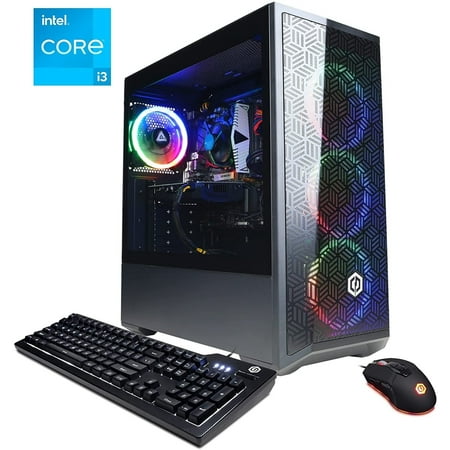 CYBERPOWERPC Gamer Xtreme Gaming PC, Intel Core i3-12100F 3.3GHz, AMD RX 6500 XT 4GB, 8GB DDR4, 500GB NVMe PCIe SSD, WiFi & Win 11 Home (GXi8800A6), Black