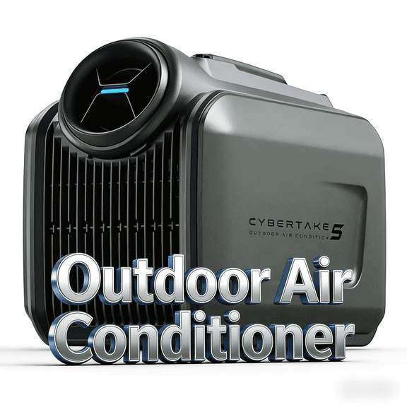 CYBERTAKE S1 PRO Portable Air Conditioner, 3300 BTU/960W, "3-in-1" cooling unit for outdoor camping tents and RVs; dark green, includes storage bag.