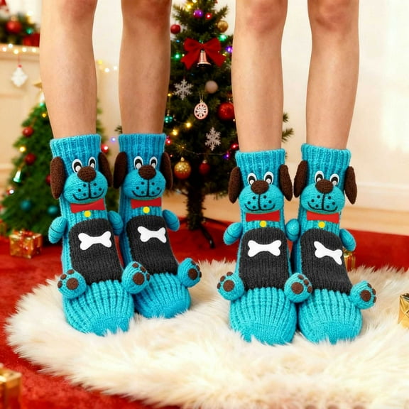 CYBIBO 3D Knit Animal Socks Fall Winter Novelty Animal Hug Sock Hand Crocheted Thickened Warm Socks for Winter Unisex , Funny Christmas Socks Gifts for Women Men, Capybara