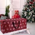 thumbnail image 1 of CYBIBO 7.5 Ft Christmas Tree Storage Bags, Durable Heavy Duty Storage Containers with Reinforced Handles, Dual Zippers Design for Wide Opening, Special Christmas Snowflake Patterns, Red M, 1 of 6