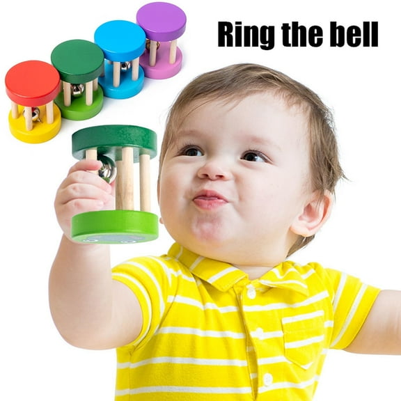 CYBIBO Baby Rattle, Baby Toys Clearance! 1PC Wooden Musical Instruments Toys Color Cage Hand One Bells