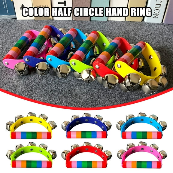 CYBIBO Baby Rattle, Baby Toys Clearance! 2PC Wooden Musical Instruments Toys Color Half Hand Five Bells