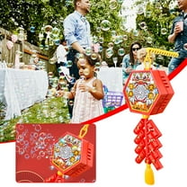 CYBIBO Bubble Machine,Firecracker Bubble Machine 20 Holes Light Music Handheld Bubble Machine Wedding Free Dipping Water New Year's Toys 100ml