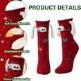 thumbnail image 1 of CYBIBO Funny Christmas Fuzzy Socks, Magnetic Holding Hand Socks, Christmas Stocking Stuffers for Women Men Couples, White Elephant Novelty Socks Gifts for Winter Xmas, Red B, 1 of 5