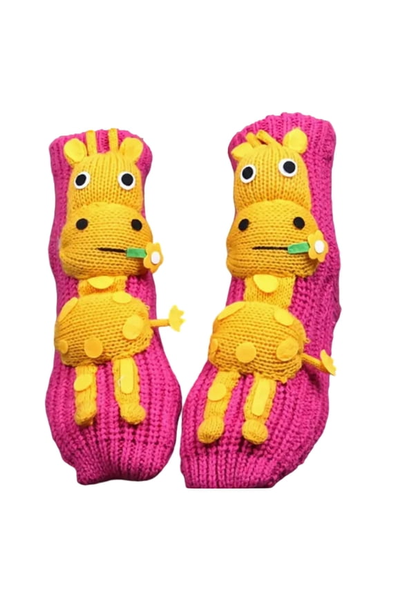 CYBIBO New 3D Knit Animal Socks, Cute Handmade Crocheted Animals 3D Design Sock, Christmas Gifts, Winter Warm Socks for Women Men(Dinosaur)