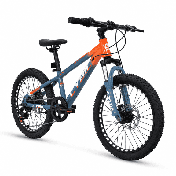 CYBIC 20 Inch Mountain Bike for Boys Girls, 7-Speed Child Bicycle with Front Suspension, Dual Disc Brakes, Twist Shifter, Beginner Outdoor Bike Gift