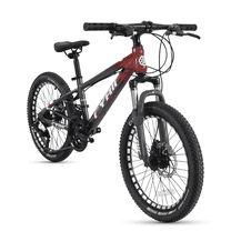 CYBIC 20" Mountain Bikes Iron Bicycle, Disc Brakes, 21 Speed, Grey Red