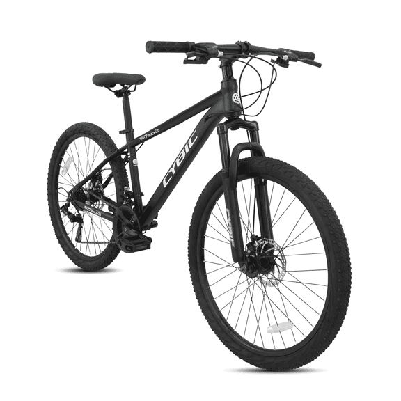 CYBIC 26 inch Mountain Bike for Adults, Men & Women, 21-Speed Bicycle with High-Carbon Steel Frame, Front Suspension Fork and Dual Disc Brakes, Black