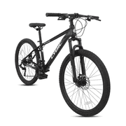 CYBIC 26 inch Mountain Bike for Adults, Men & Women, 21-Speed Bicycle with High-Carbon Steel Frame, Front Suspension Fork and Dual Disc Brakes, Black