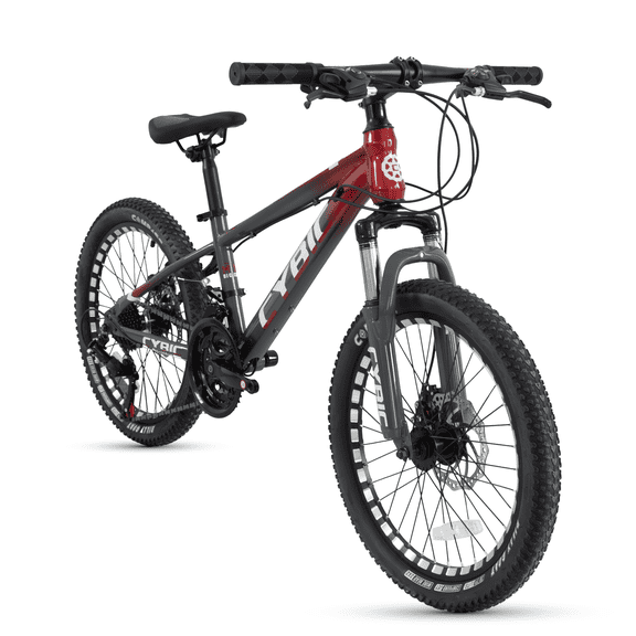 CYBIC Mountain Bikes 20 Inch, 21-Speed Boys/Girls Bicycle, High Carboon Frame, Front Suspension and Disc Brakes MTB