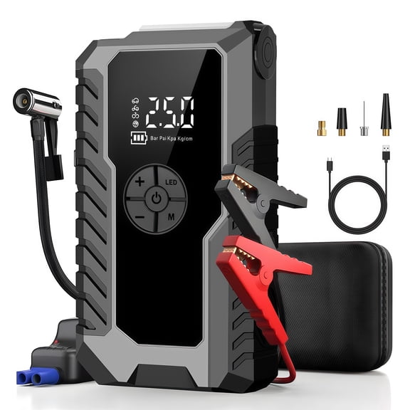 CYC Jump Starter with Air Compressor, 5000A Portable Car Battery Booster (9.0 Gas/6.5L Diesel) with 150PSI Auto-Shutoff Tire Inflator, 12V Lithium Jump Box Car Battery Jumper Starter