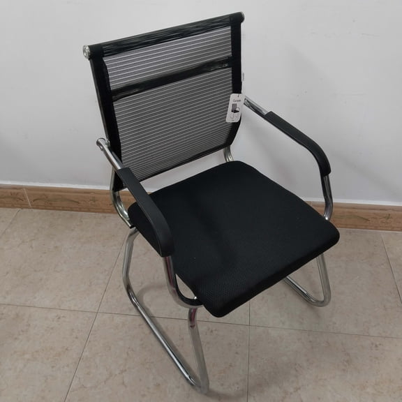 CYCLEINN Chairs Mesh Office Chair with Metal Frame, Black, Cantilever Base with Armrests