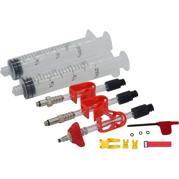CYCOBYCO Bicycle Hydraulic Brake Bleed Kit for SRAM Avid Formula Hayes, Complete Bike Brake Fluid Bleeding Tool Set with Adapter, Hose & Fittings - Bike Repair Kit