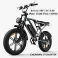 thumbnail image 1 of CYCROWN CYCHUNTER-13ah 1000W Peak Electric Bike Dual Suspension, 28mph, 60+ Miles Range for Urban & Off-Road Adventures, 1 of 9