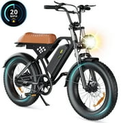 20"x 4.0 Fat Tire Electric Bicycle,1000W Peak Motor E-Bike Adults, 65 Miles Electric Bike with 20mph,Dual Shock Absorber, 7-Speed,, 42V 10.4Ah Removable Battery